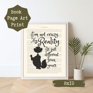 Alice in Wonderland Book Page Art Print, Wall Art Print